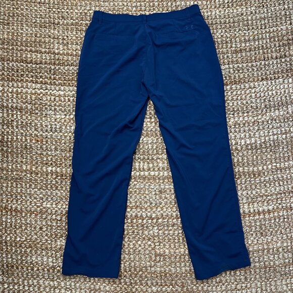 Under Armour UA Loose Fit Tech Golf Flat Pants (38x32) 1300198 Casual Blue - Picture 1 of 8